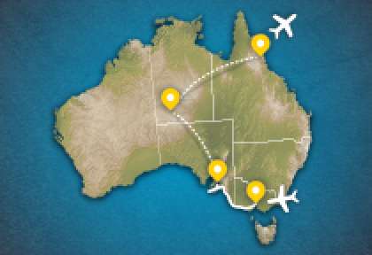 Carte circuit Lune de Miel Australienne